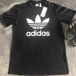 NWT adidas ORIGINALS Black TREFOIL TEE - Medium